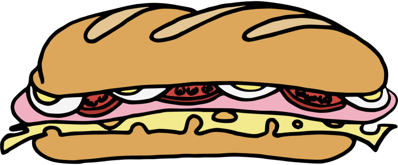 Submarine Sandwich Meatball Sandwich Italian Sandwich - Sub Sandwich Clip Art (818x340), Png Download