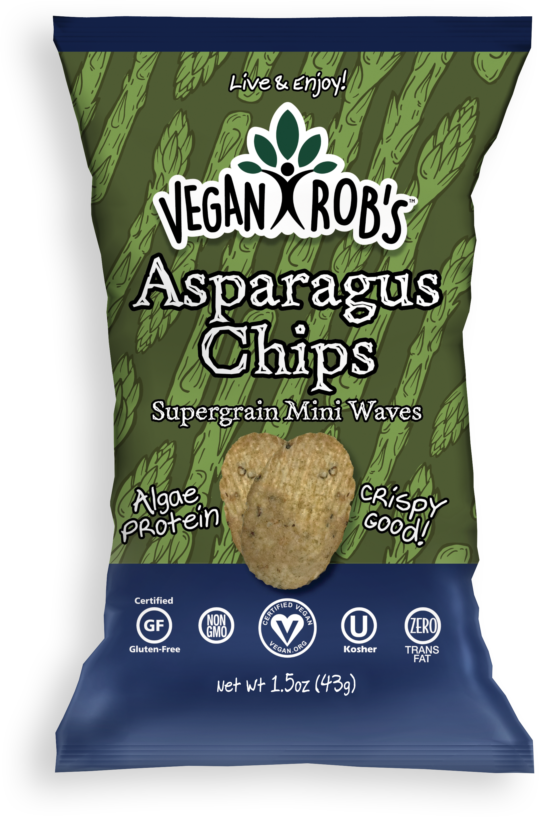 Vegan Asparagus Chips Small - Vegan Rob's Brussel Sprout Puffs (2934x3300), Png Download