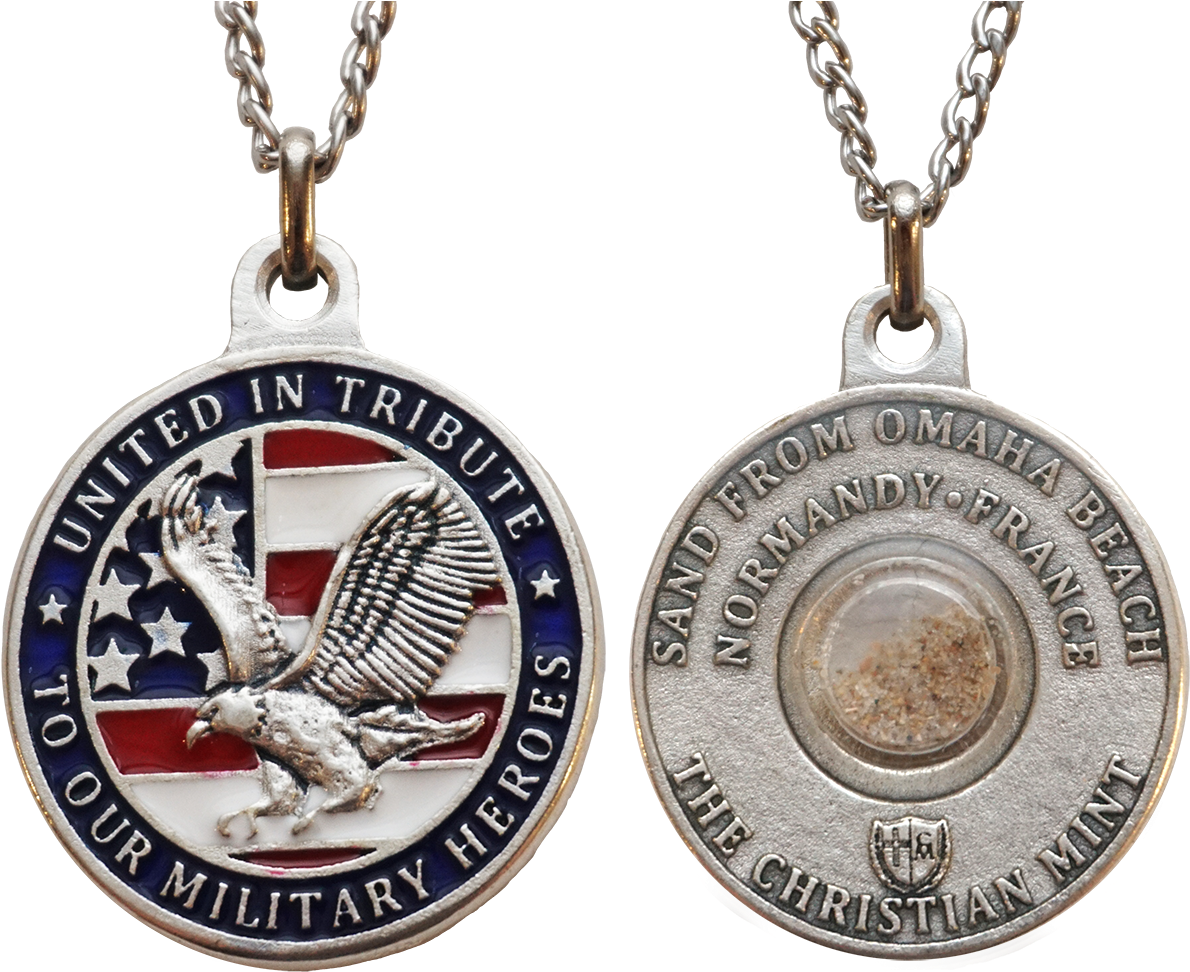 D-day Patriotic Medal W/ Omaha Beach Sand - Sale (1242x1005), Png Download