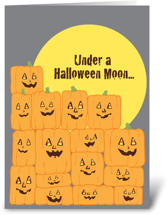 Halloween Moon Greeting Card - One Green Planet (700x792), Png Download