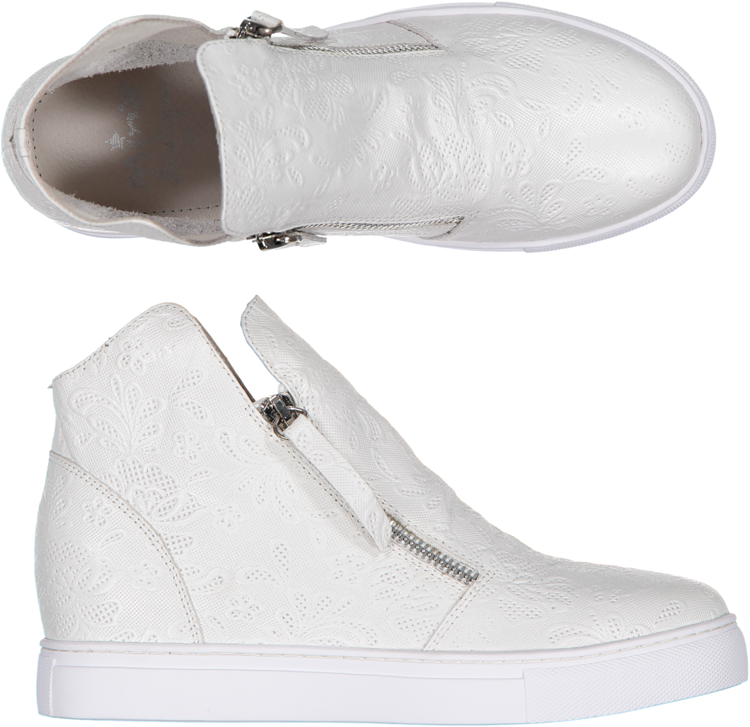 Winter White Lace - Boot (1060x1028), Png Download