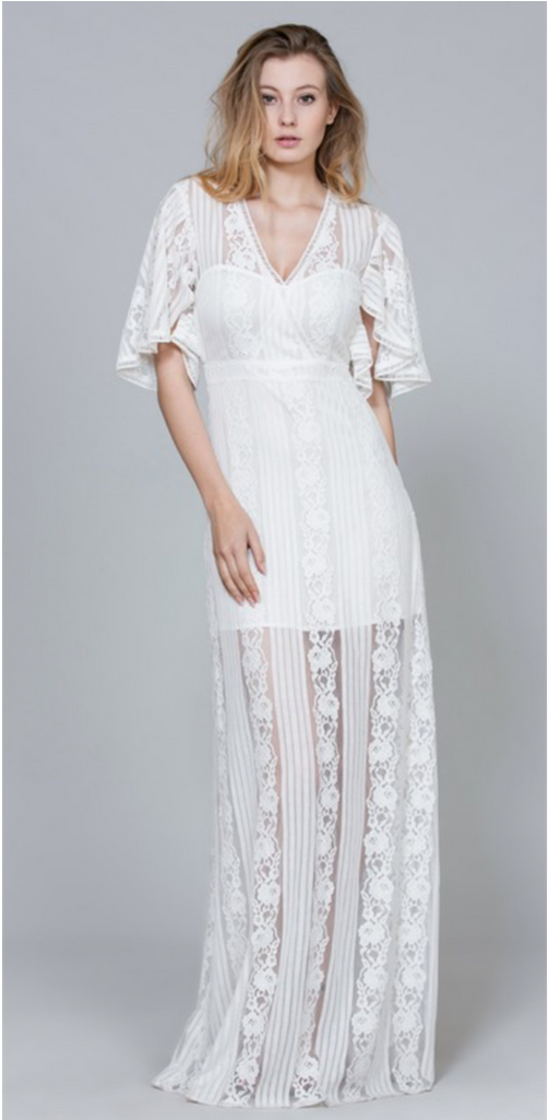 White Lace Dress - Dress (683x1024), Png Download