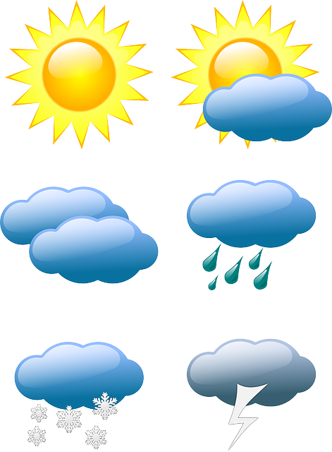 Weather Clipart Black And White - Weather Clipart (438x593), Png Download