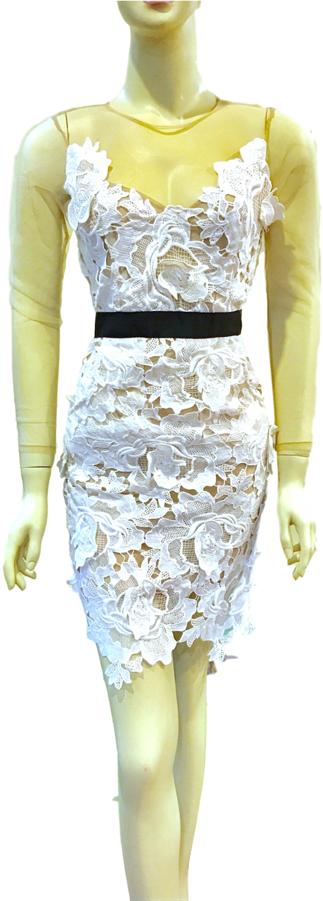 Flower Appliqué Dress (961x1280), Png Download