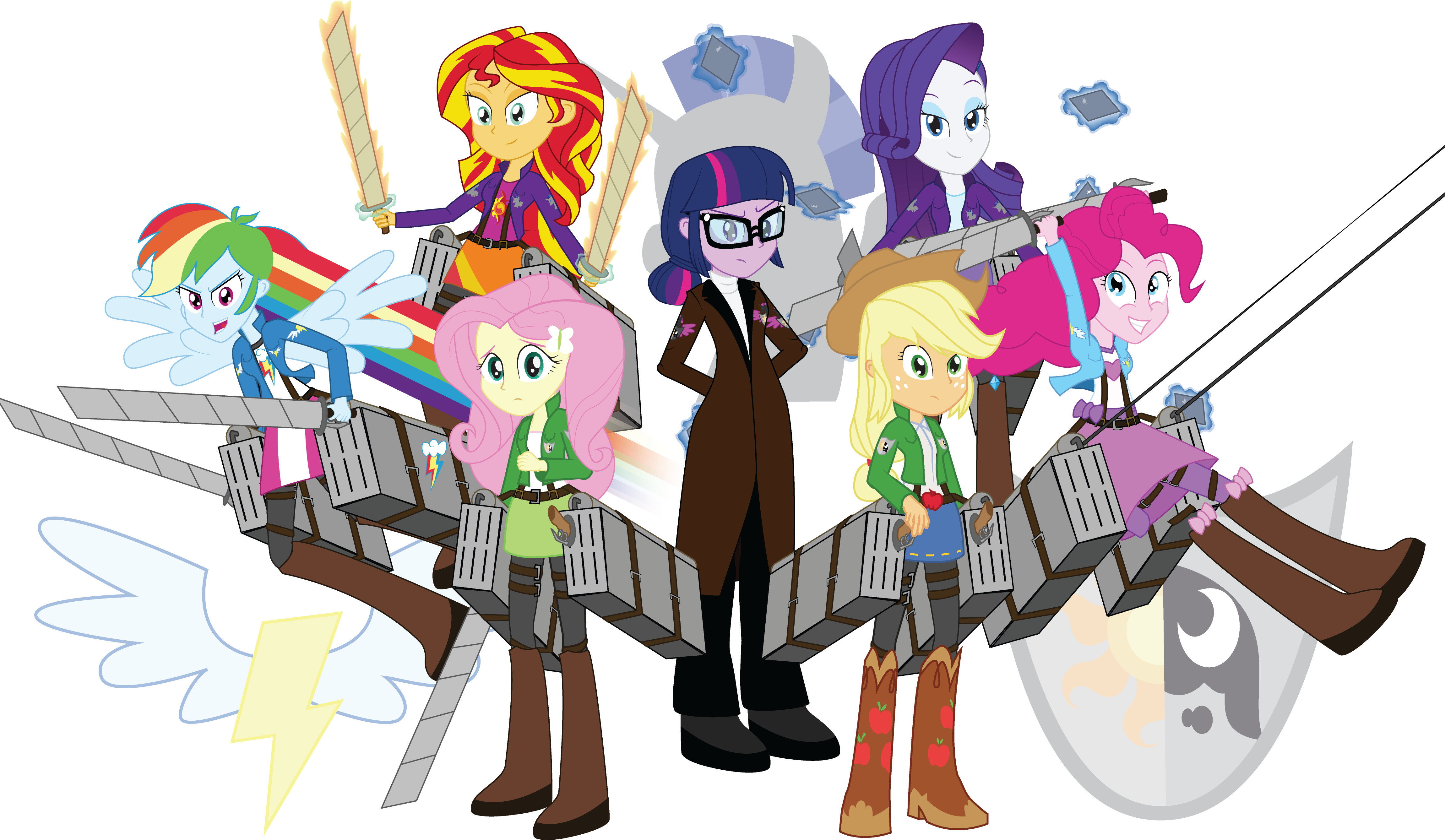 Amante56, Attack On Titan, Crossover, Equestria Girls, - Horse (4600x2826), Png Download