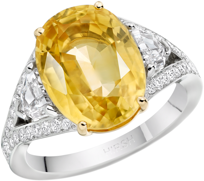 Yellow Sapphire Ring - Sapphire (858x726), Png Download