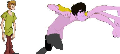 Shaggy Rogers Cartoon Mammal Pink Vertebrate Fictional - Character (500x296), Png Download