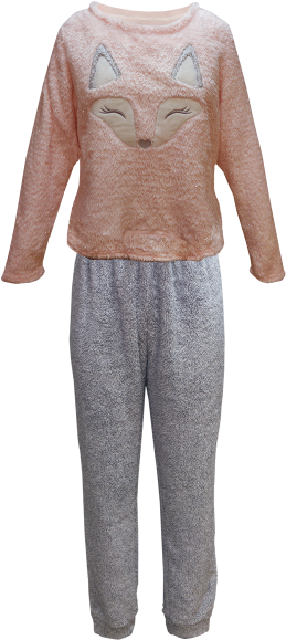 Women's Fox Shaggy Fleece Winter Pyjamas - Monkey (300x600), Png Download