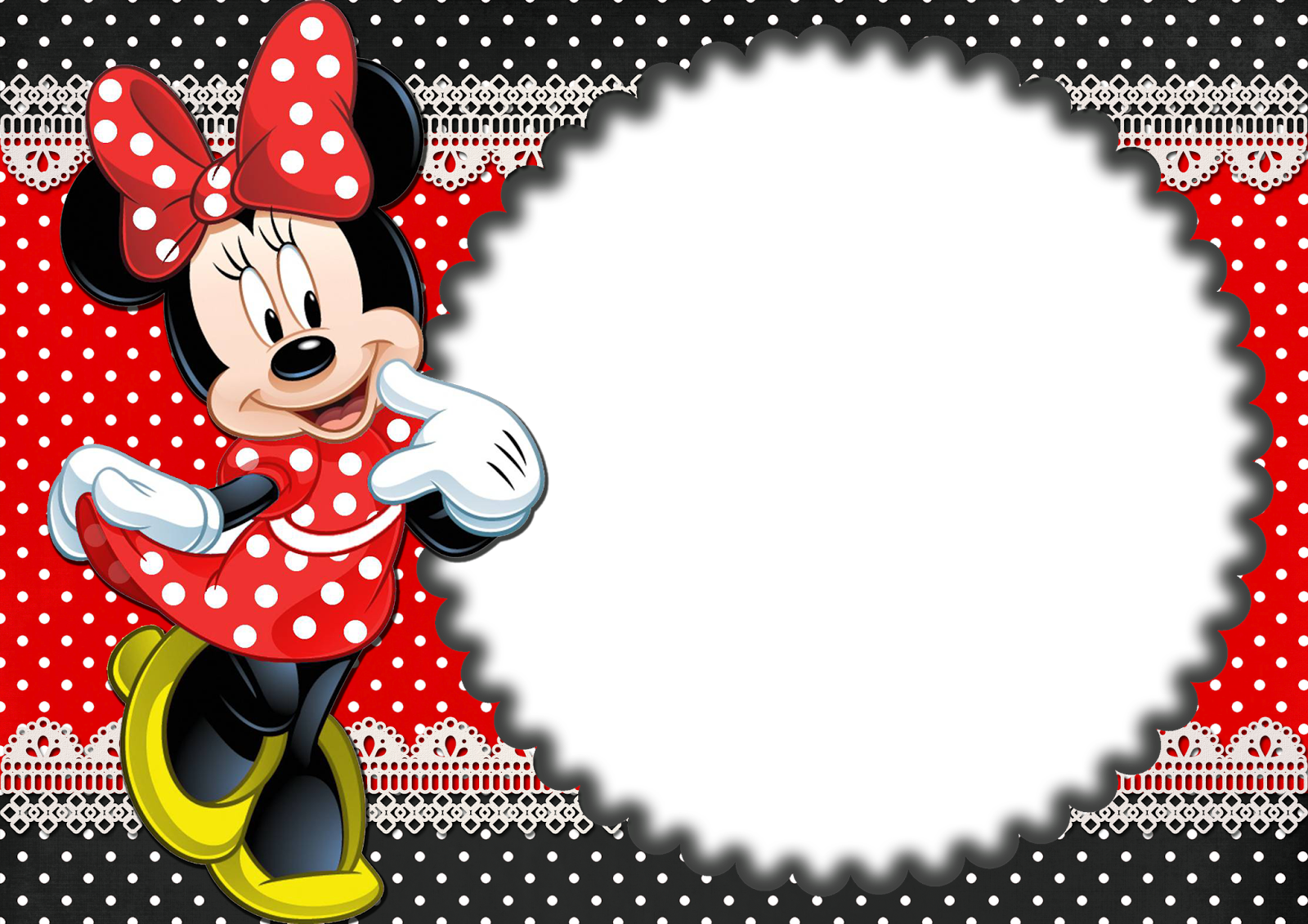 Moldura Minnie Png Clipart Minnie Mouse Picture Frames - Moldura Para Foto Minnie (900x636), Png Download