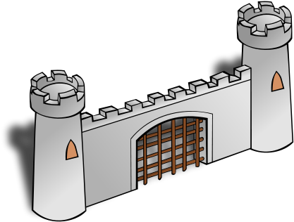 Castle Clipart Castle Door - Gate Clip Art (435x330), Png Download