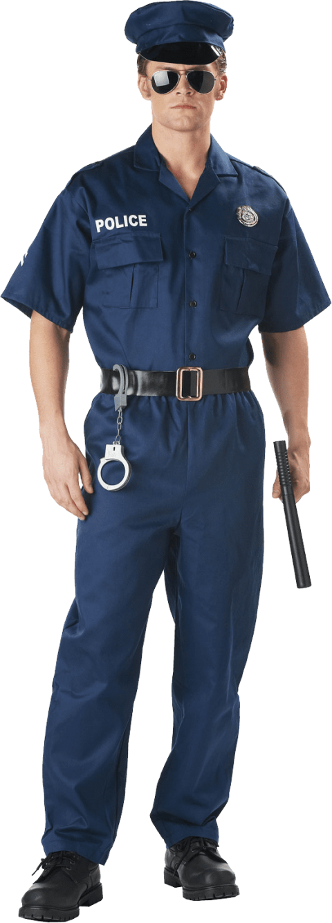 Free Png Policeman Png Images Transparent - Adult Police Officer Costume - Navy Blue - S (480x1332), Png Download