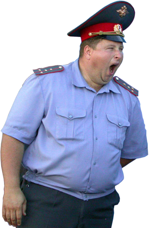 Personfat Russian Policeman - Fat Policeman (489x739), Png Download