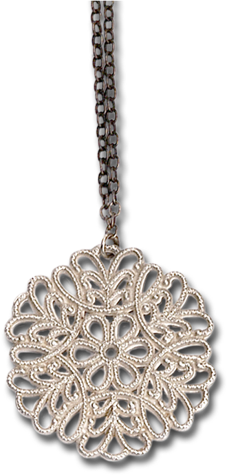 Snowflake Small Silver Pendant Necklace - Necklace (730x730), Png Download