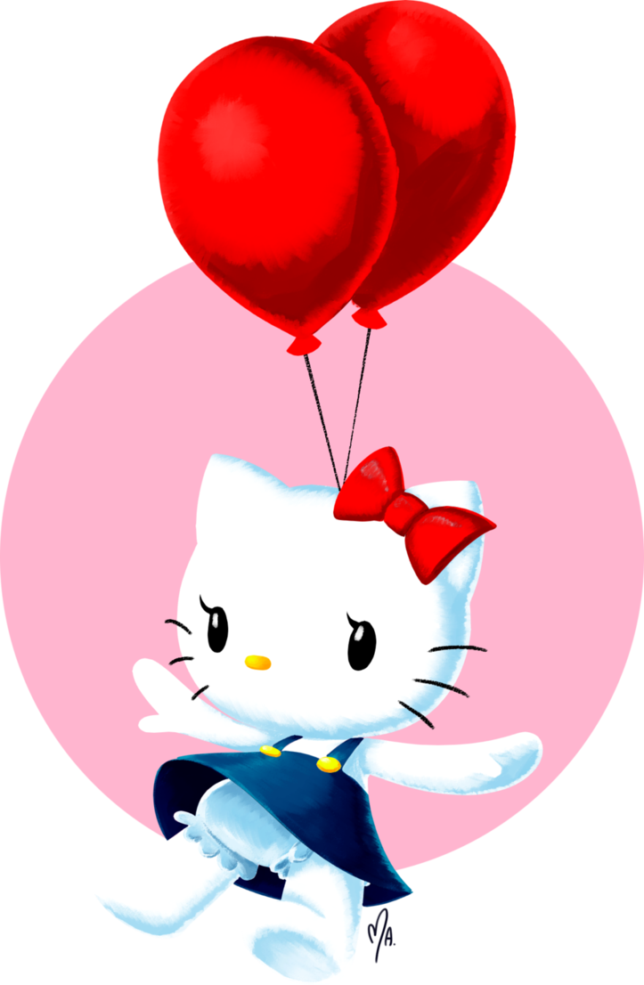 Hello Kitty World By Gatodelfuturo On Clipart Library - Hello Kitty Balloons Transparent (723x1106), Png Download