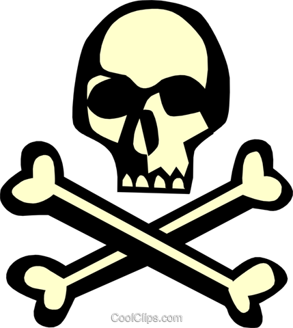 Skull & Crossbones Royalty Free Vector Clip Art Illustration - Skull And Crossbones (429x480), Png Download