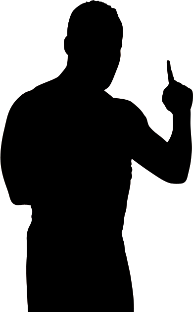 Wrestling Silhouette Png - Fat Man Silhouette Png (390x629), Png Download