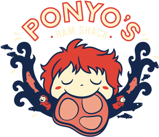 Ponyo's Ham Shack - Ponyo T Shirt Cute (571x495), Png Download