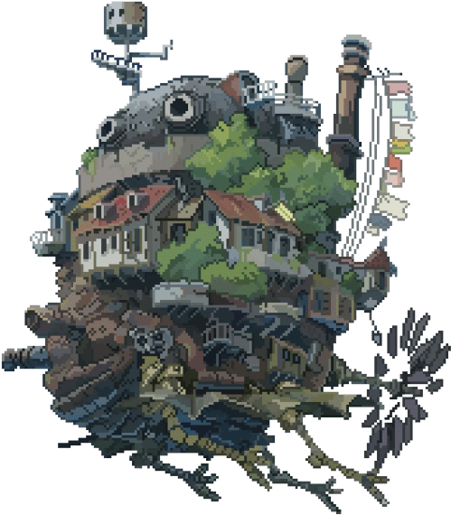 Howl's Moving Castle Castle (500x667), Png Download