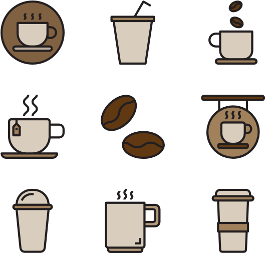 Vector Coffee Cup Icons Free - Coffee (600x564), Png Download