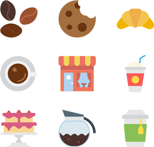 Coffee Cup Icon Vector - Coffee Shop Flat Icon (600x564), Png Download
