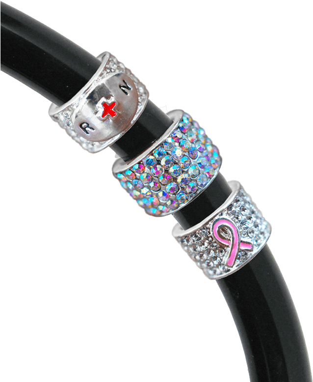 Orange Ribbon Stethoscope Charm - Crystal Stethoscope Charms | Iridescent | Hopkins Medical (800x800), Png Download