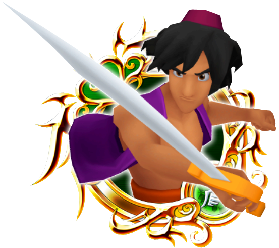 Aladdin - Kingdom Hearts Unchained X Medal Art (612x546), Png Download