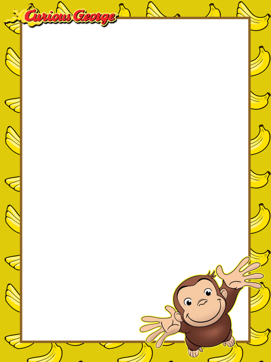 Curious George Clipart Curious George Photography - Curious George Page Borders (900x1200), Png Download
