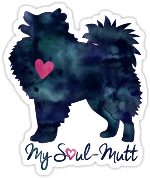 American Eskimo Dog Breed Silhouette Black Watercolor - American Eskimo Dog (375x360), Png Download