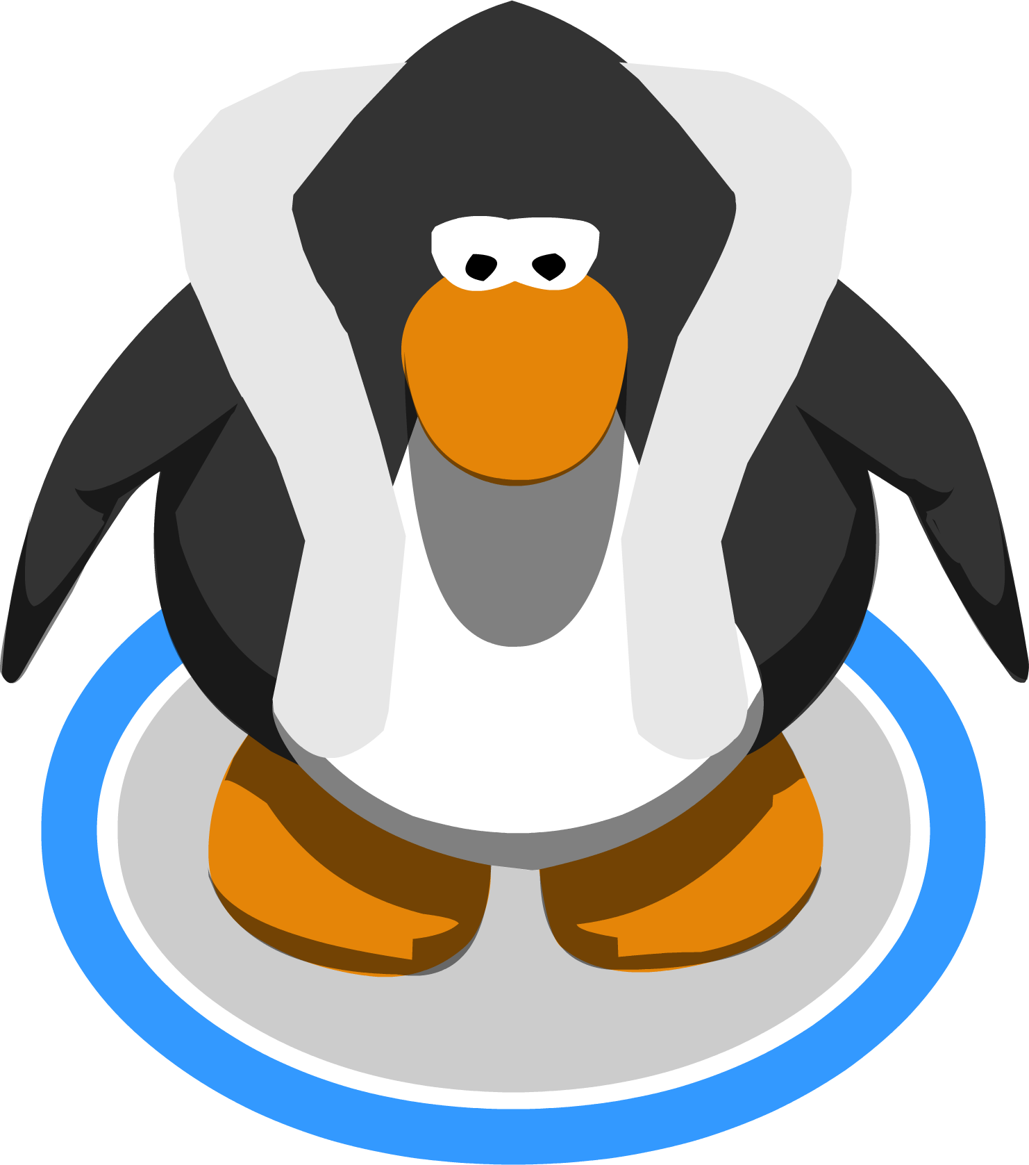 White Feather Boa In Game - Lil Jeffy Club Penguin (1482x1677), Png Download