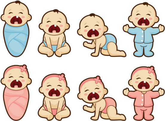 Crying Baby Cartoon - 照顧 嬰兒 (700x490), Png Download