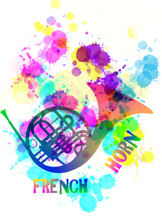 Rainbow French Horn - French Horn (565x800), Png Download
