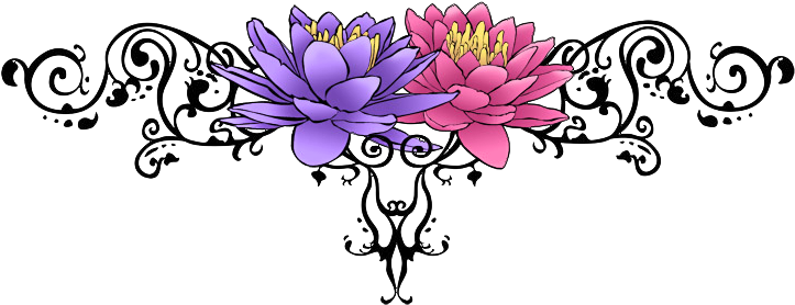 Flower Tattoo Free Png Image - Lotus Flower Tattoo Png (744x296), Png Download