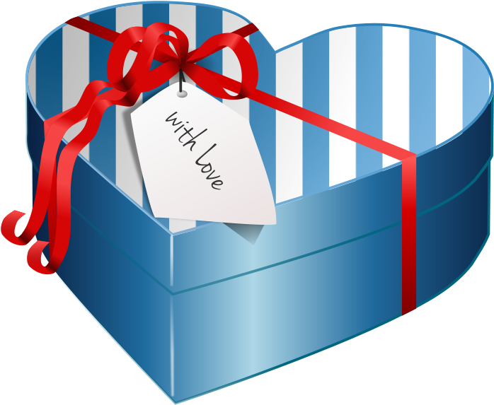 Cream Gift Box Png Clipart - Valentine Gift Clipart (800x676), Png Download