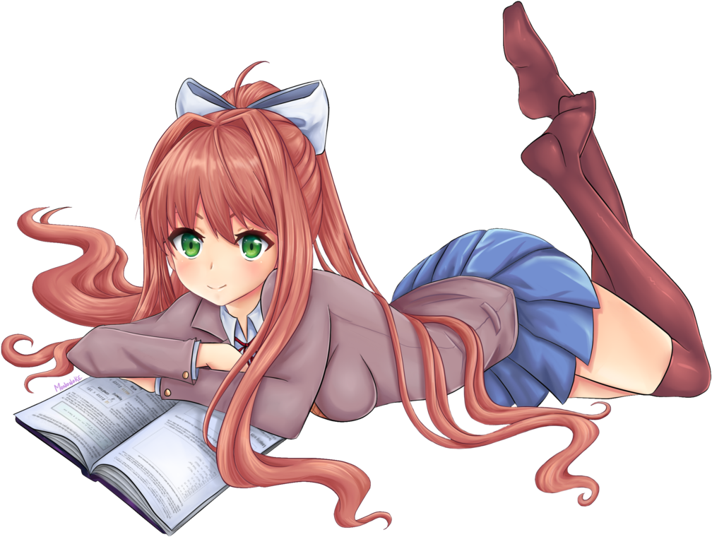 Doki Doki Literature Club Monika Png Clipart Freeuse - Ddlc Tickling Yuri Feet (1024x763), Png Download