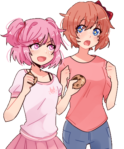 Doki Doki Literature Club - Doki Doki Natsuki X Sayori (490x487), Png Download