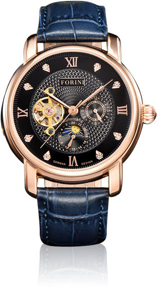 Tagore Rose Gold On Blue - Just Cavalli Watches Black (600x600), Png Download