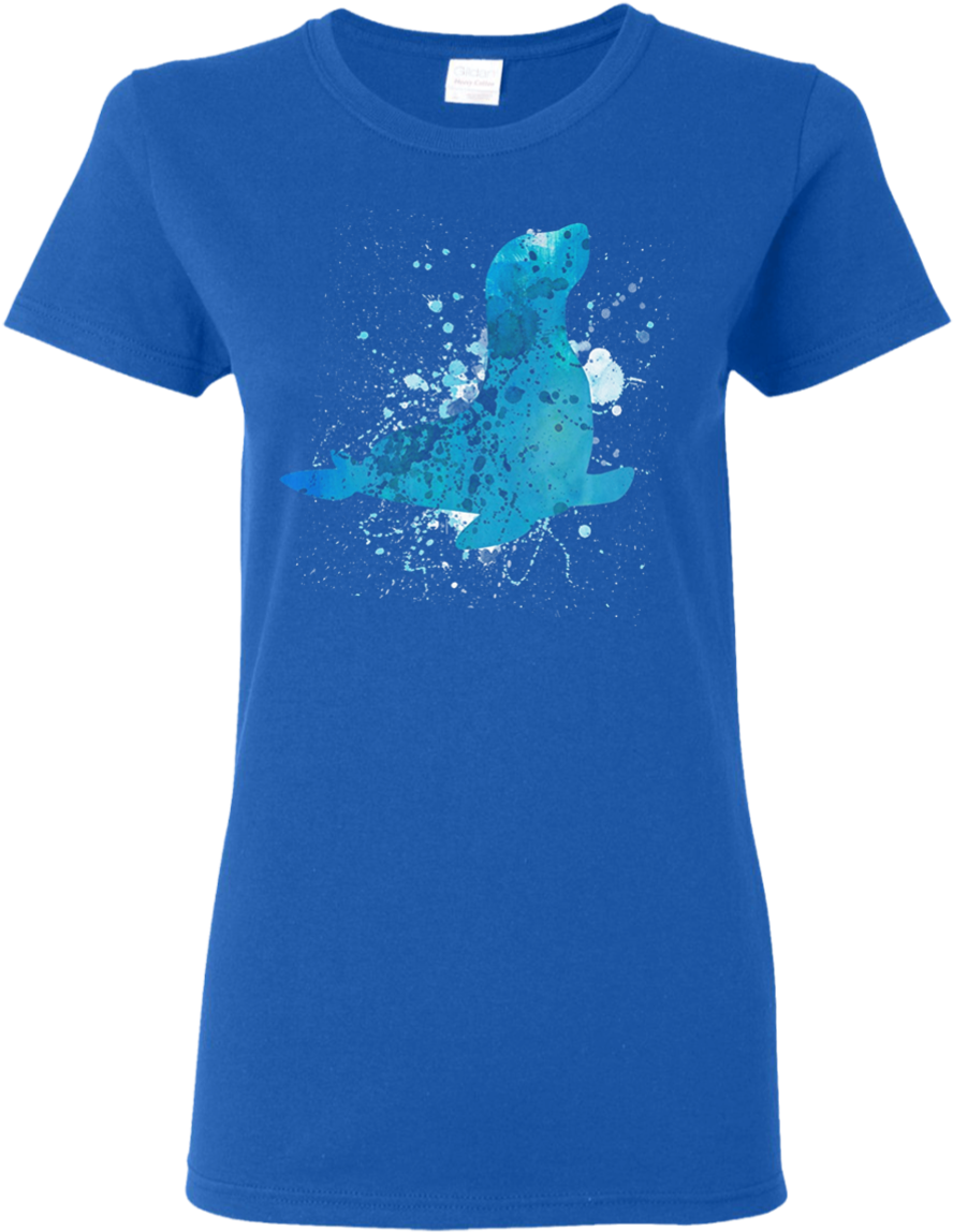 Sea Lion Watercolor T Shirt Hoodie Sweater - Ladies T Shirt London (1155x1155), Png Download