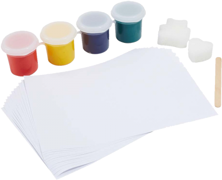 19 Pcs Washable Finger Paint Set - Construction Paper (500x500), Png Download