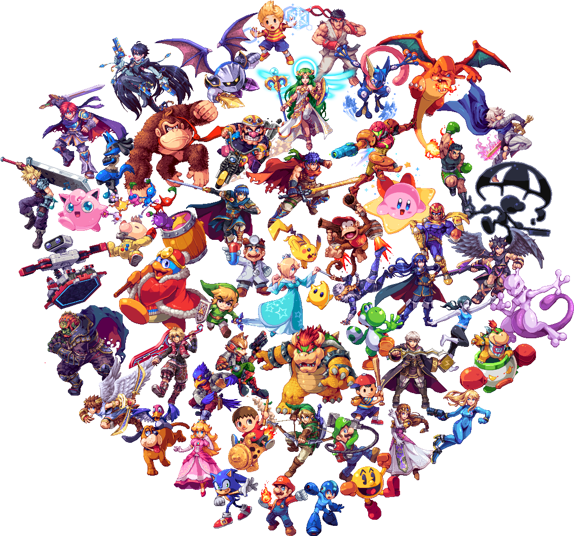 Never Miss A Moment - Super Smash Bros Pixel Art (1148x1114), Png Download