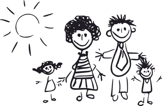 Ausmalbild Father's Day Mother's Day Gratis Coloring - Familia Png (519x340), Png Download
