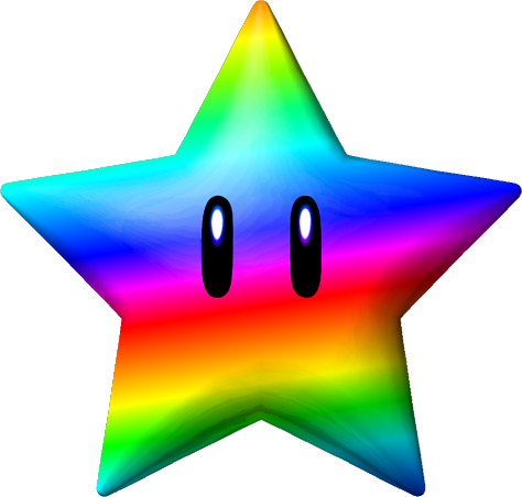 Mario Star Png Pic - Mario Kart Rainbow Star (474x452), Png Download