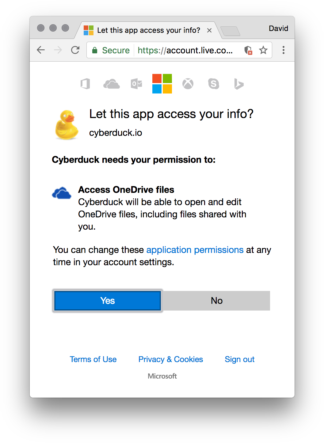 Microsoft Onedrive Oauth Authorization - Permission Use Cookies (1088x1468), Png Download