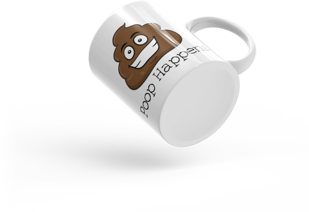 Poop Happens Poop Emoji Ceramic Mug - Mug (1000x1000), Png Download