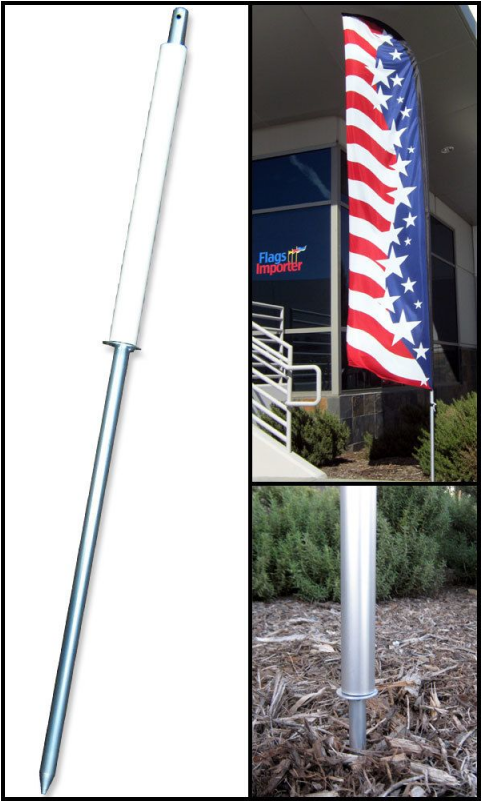 16ft Advertising Convertible Flag Pole Kit (w/ground (800x800), Png Download
