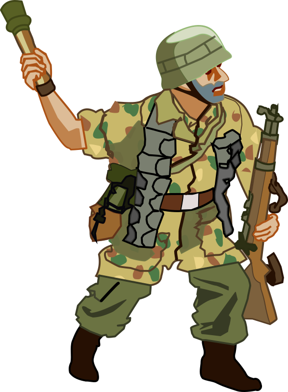 German Soldier Clipart - German Soldier Ww2 Cartoon (477x598), Png Download