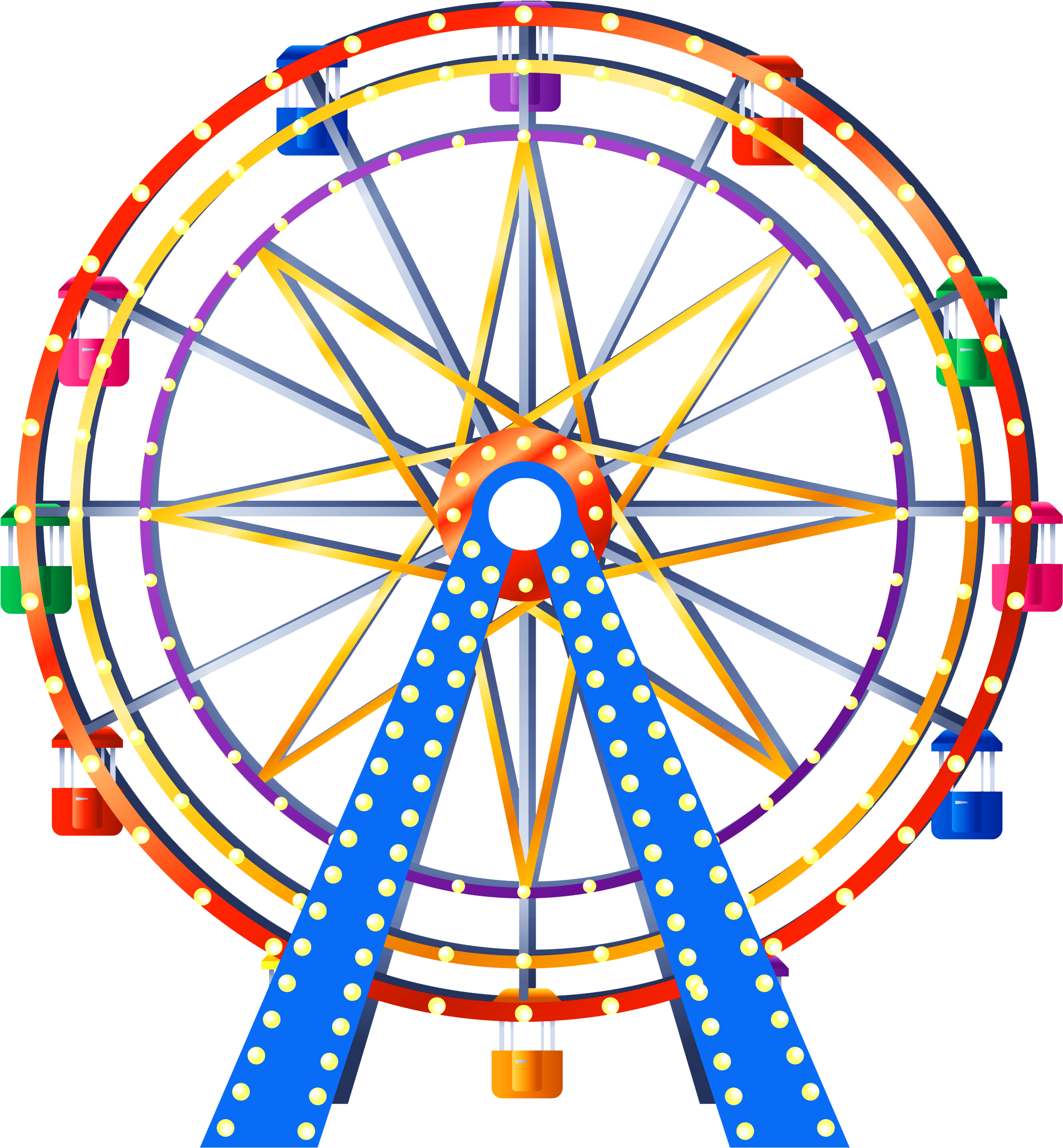 Ferris Wheel Png Clip Art (2437x2574), Png Download