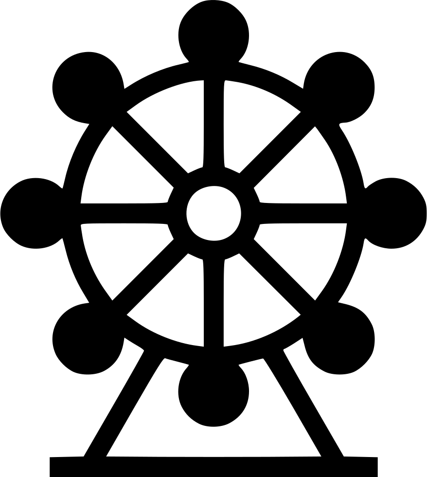 Ferris Wheel - - Marine Steering Wheel Silhouette (878x980), Png Download