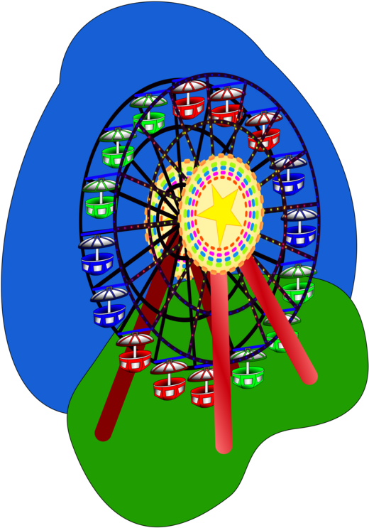 F For Ferriswheel Clipart (414x592), Png Download