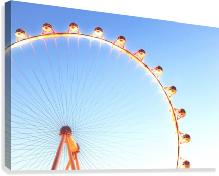 Orange Ferris Wheel In The City With Blue Sky Canvas - Canvas Print (429x344), Png Download