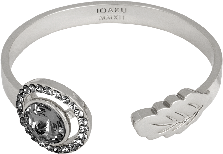 Ioaku Bracelet Cuff Swarovski Silver Smoke - Swarovski Gold (1000x880), Png Download